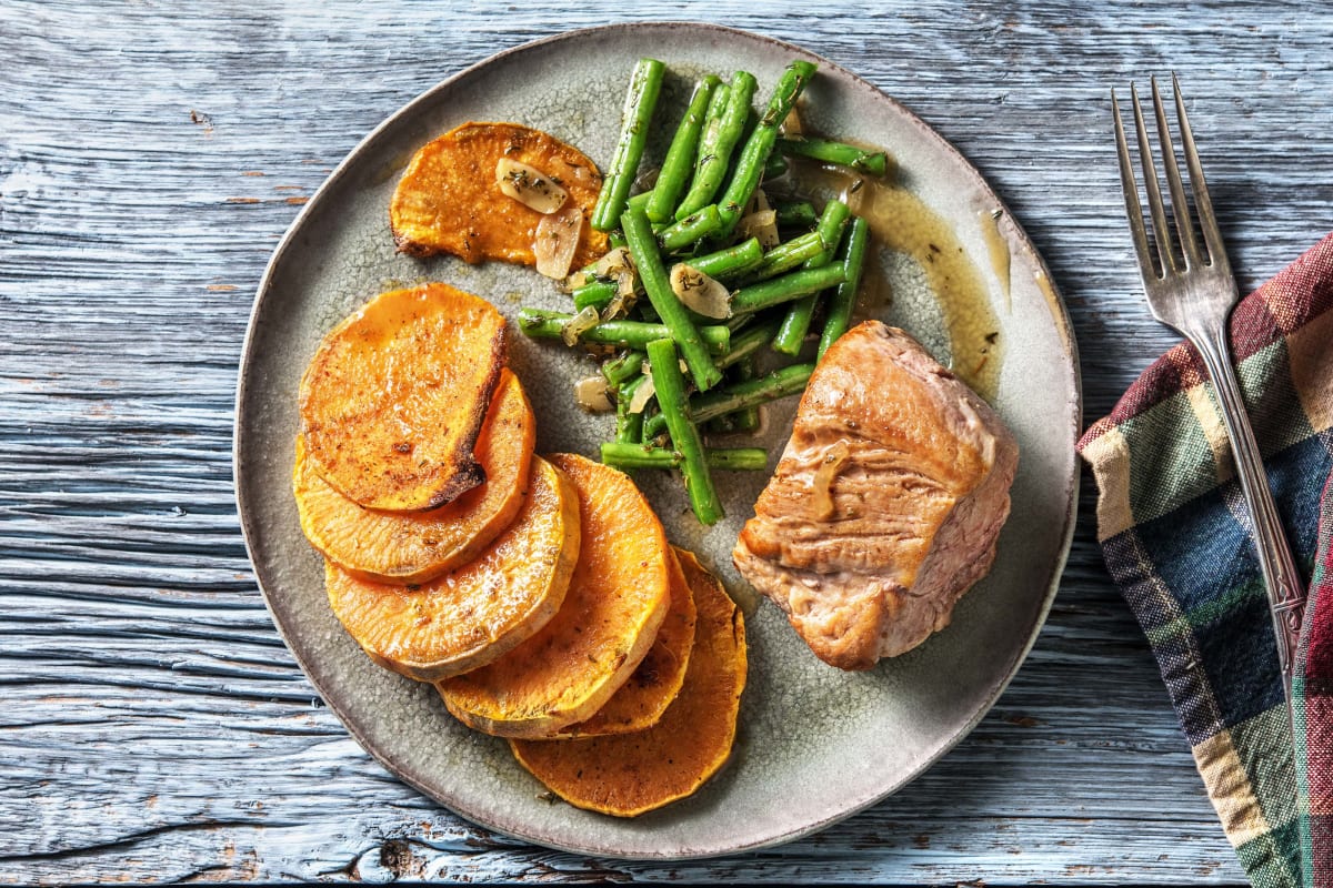 Schweinefilets mit Honig-Thymian-Soße Rezept | HelloFresh