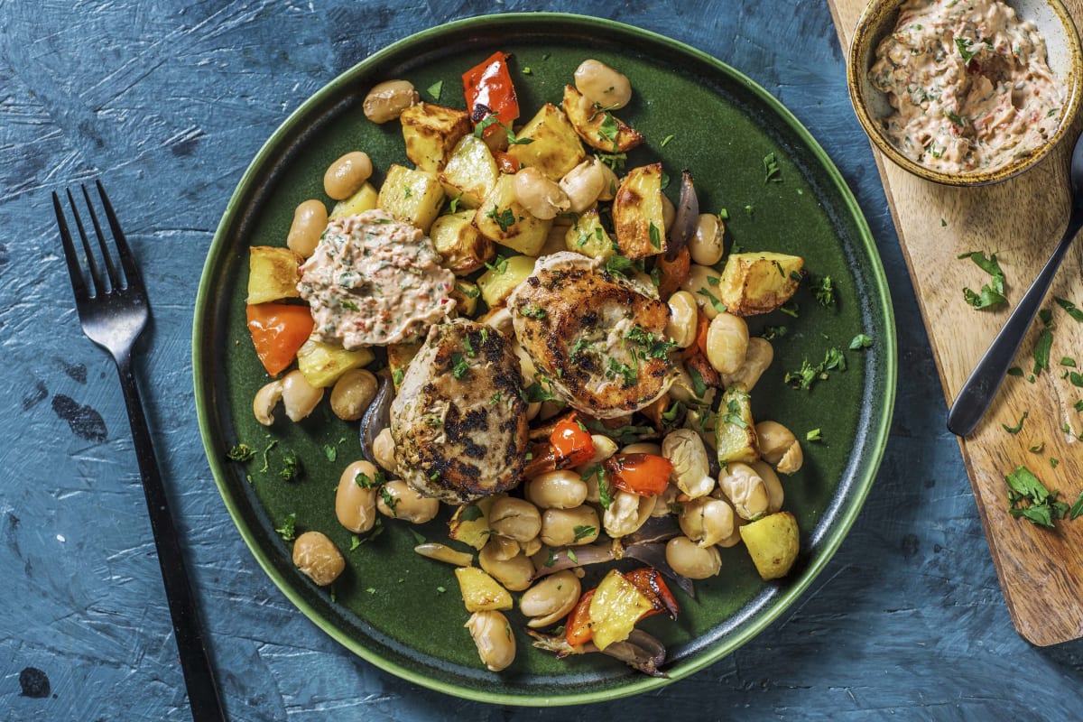 Schweinefilet mit buntem Ofengemüse