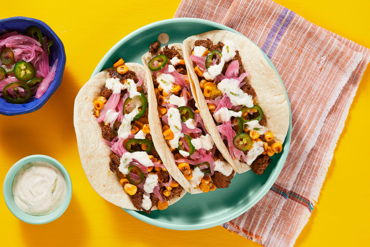 Mexican Pork & Street Corn Tacos Recipe | HelloFresh