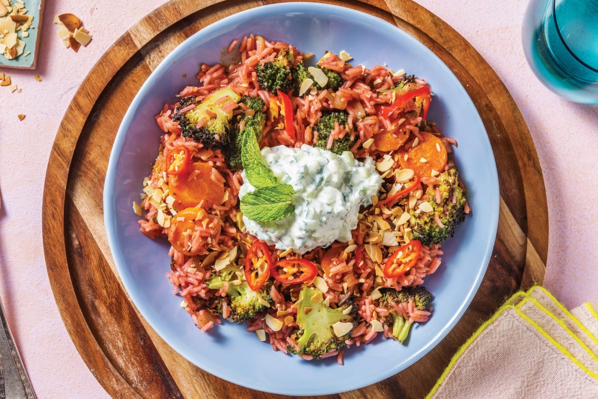 Roasted Broccoli Biryani & Mint Yoghurt