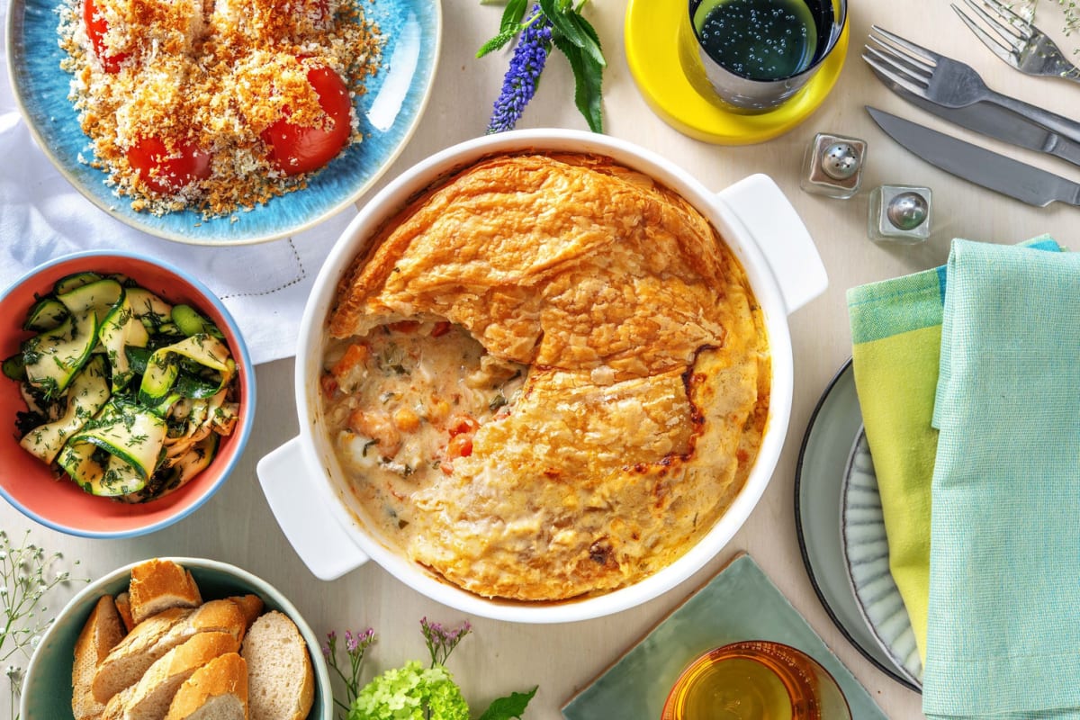 Tourte de poisson au fenouil et à la tomate