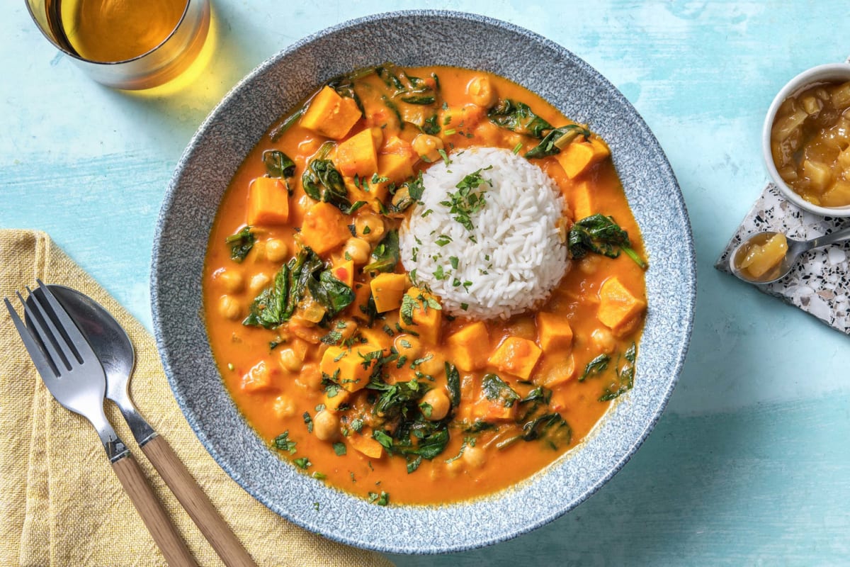 Kikkererwtencurry met zoete aardappel