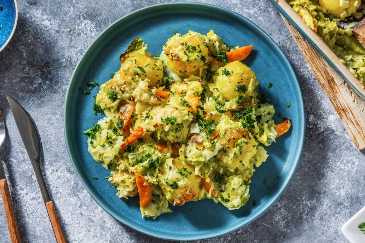 Mini-Knödel-Auflauf mit Wirsing