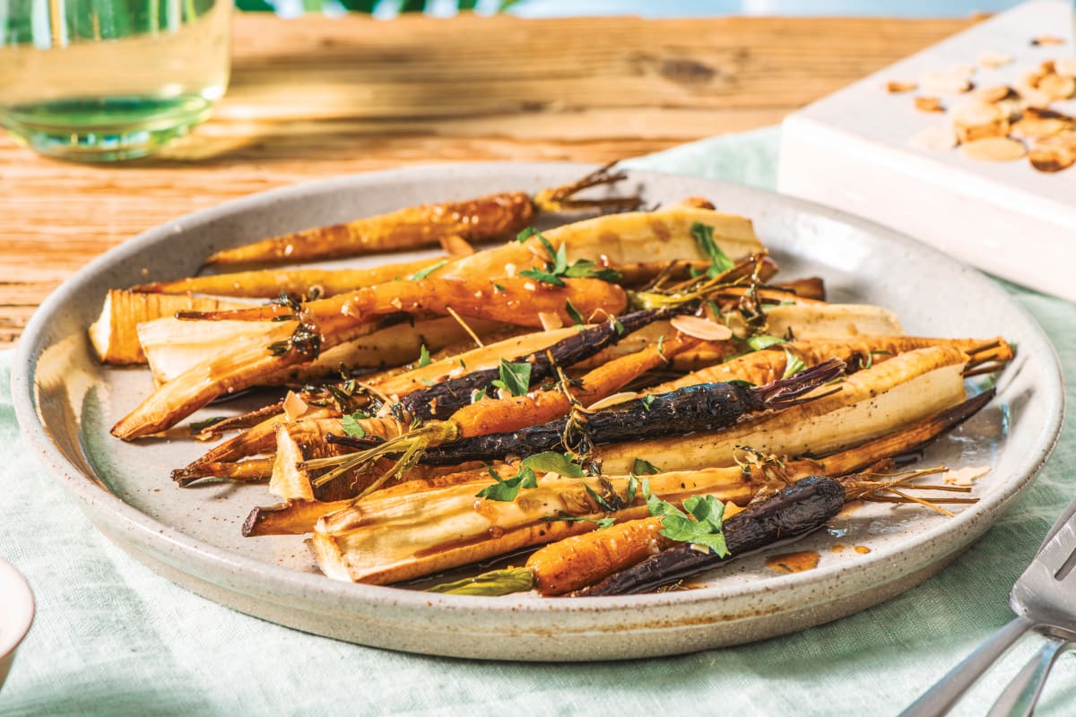 Thyme Roasted Parsnip & Baby Rainbow Carrots