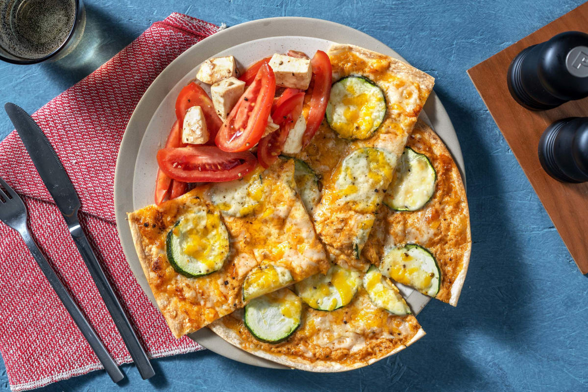 Mediterraner Flammkuchen mit Käse