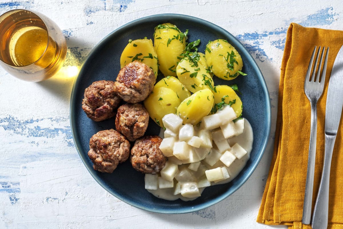 Rinderbouletten mit Rahmkohlrabi