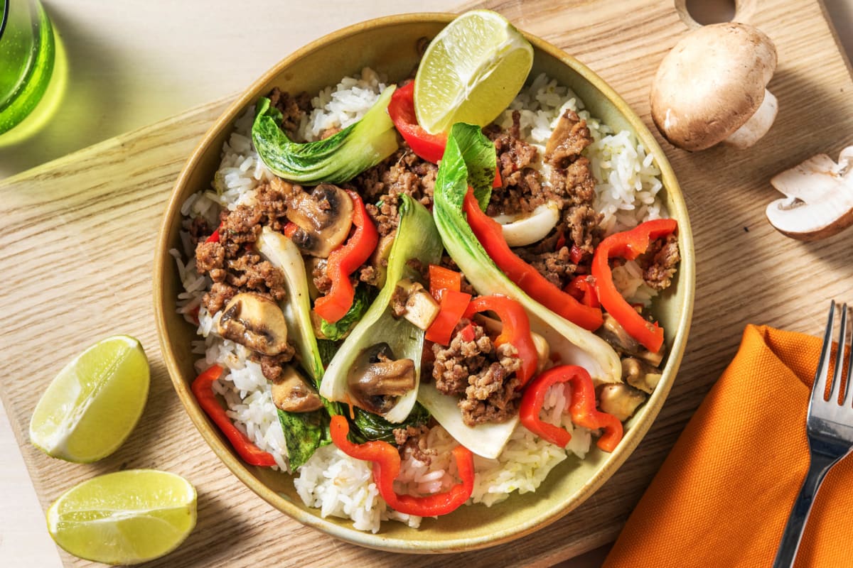Asiatisches Rindfleisch mit Pak Choi