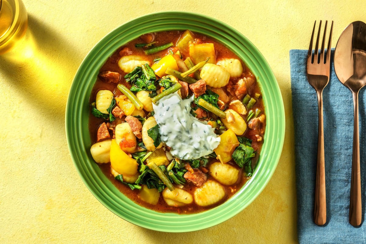 Würziger Gnocchi-Bohnen-Eintopf