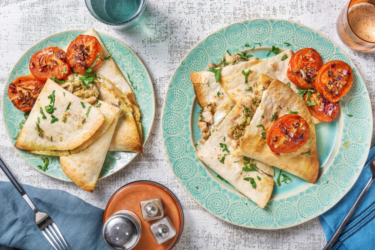 Piadina met kippendijreepjes en mozzarella