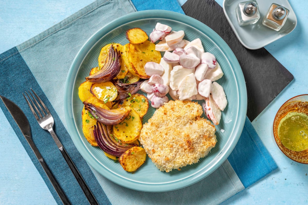 Backfisch mit Apfel-Radieschen-Salat