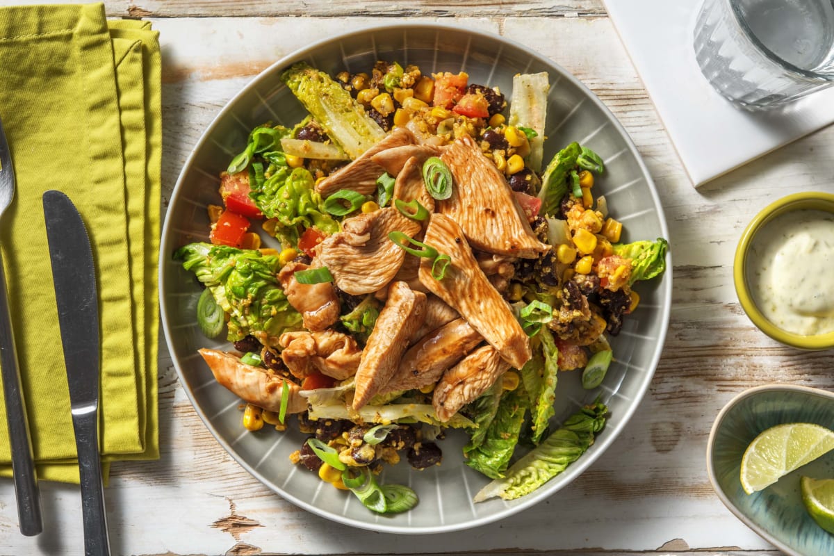 Mexikanischer Salat mit BBQ-Hähnchen