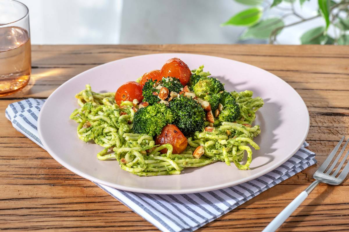 Spaghetti au pesto de brocoli et noix