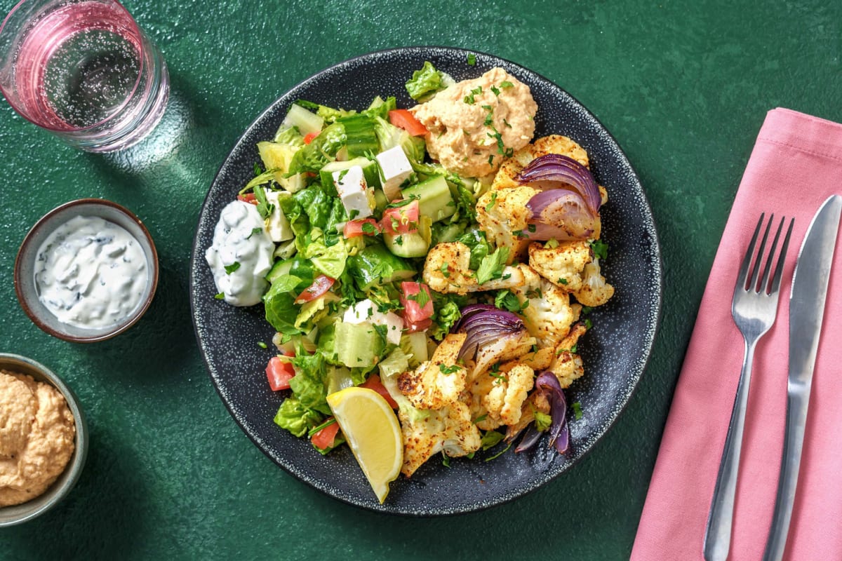 Röst-Blumenkohl mit Butterbohnen-Hummus