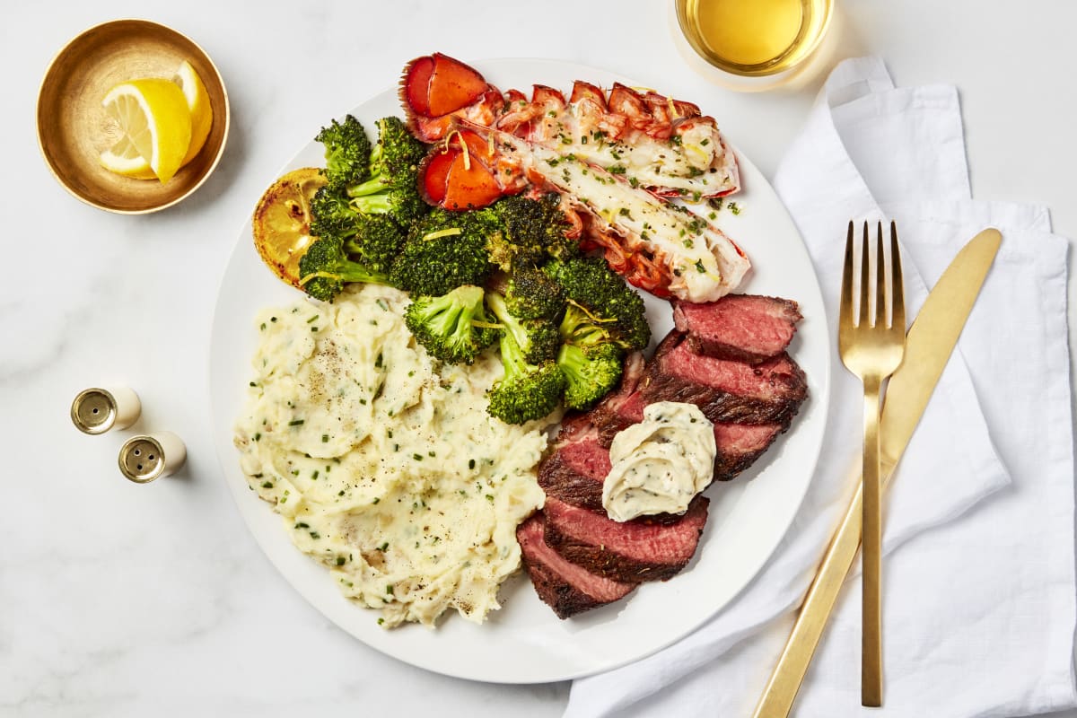 Garlic Herb Butter Steak & Lobster Tail