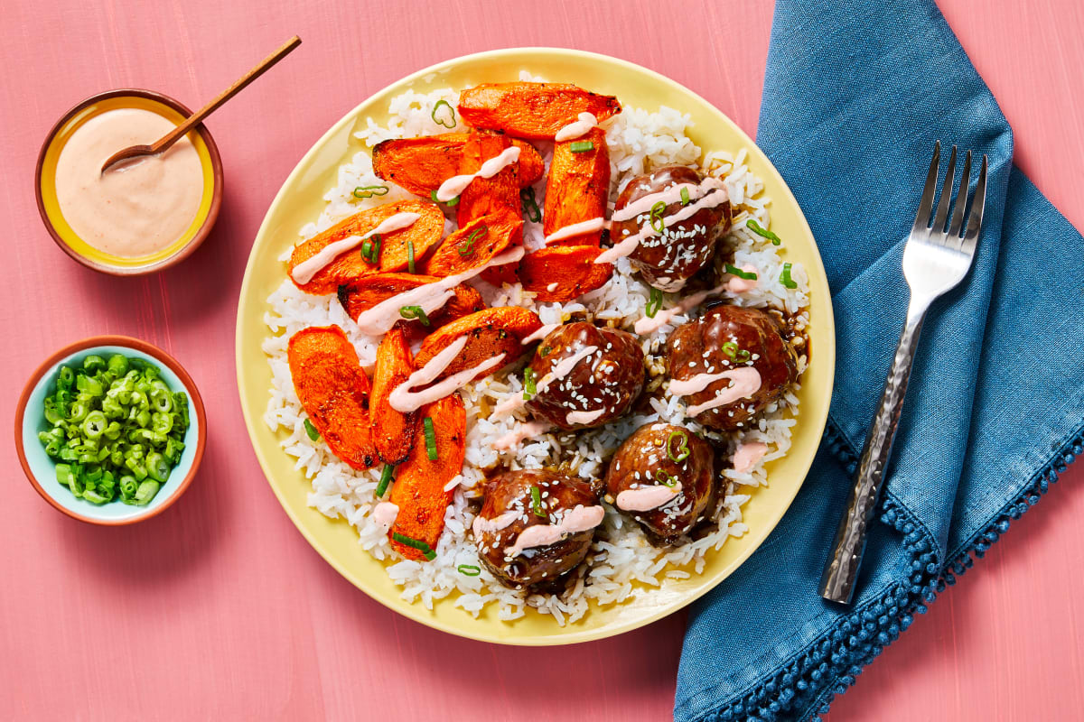 Beef Meatballs with Bulgogi Sauce