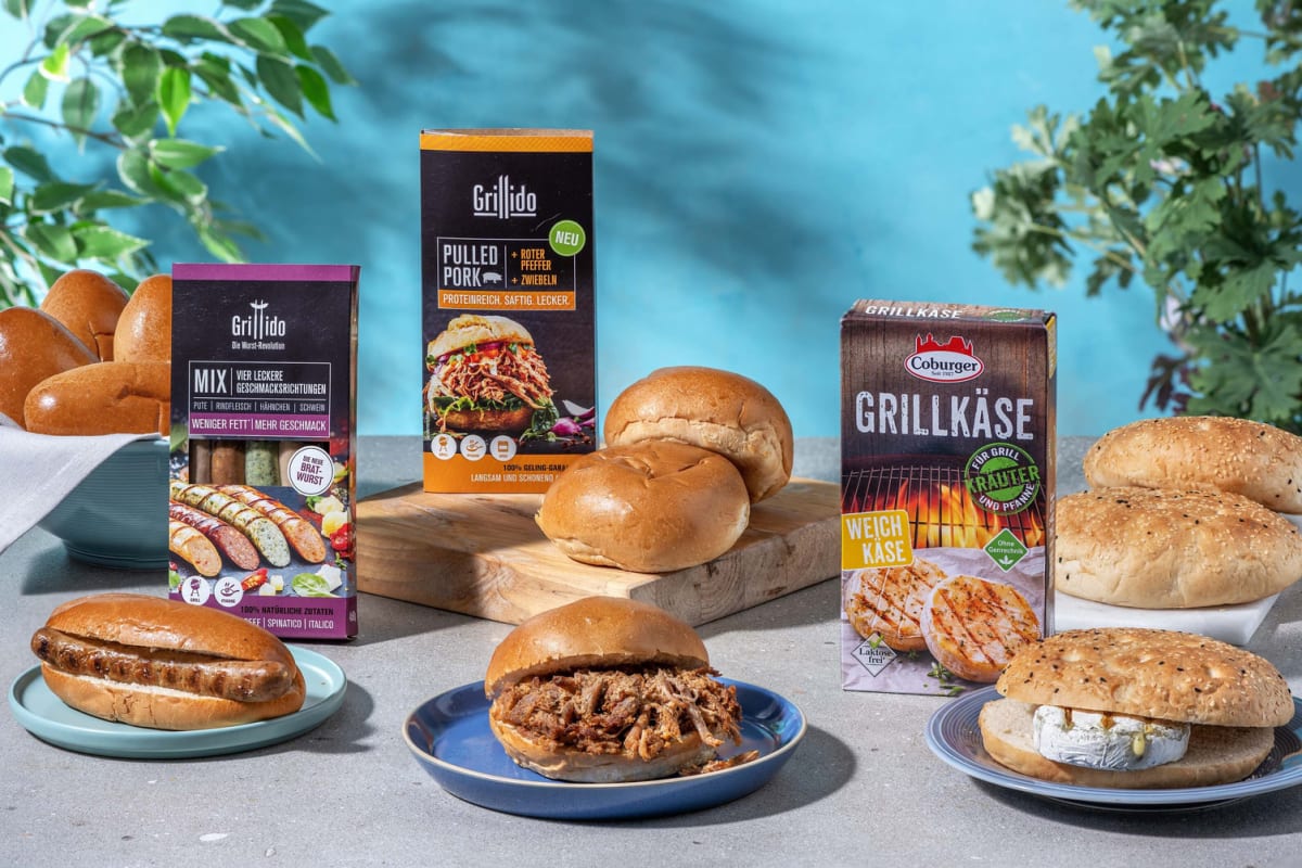 Günstiger im Multi-Paket: Pulled Pork Burger,  Hot Dog Basics & Grilled-Cheese-Paket