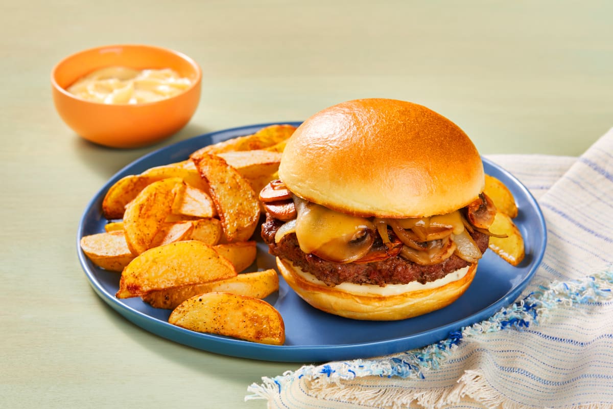 ’Shroom & Gouda Burgers