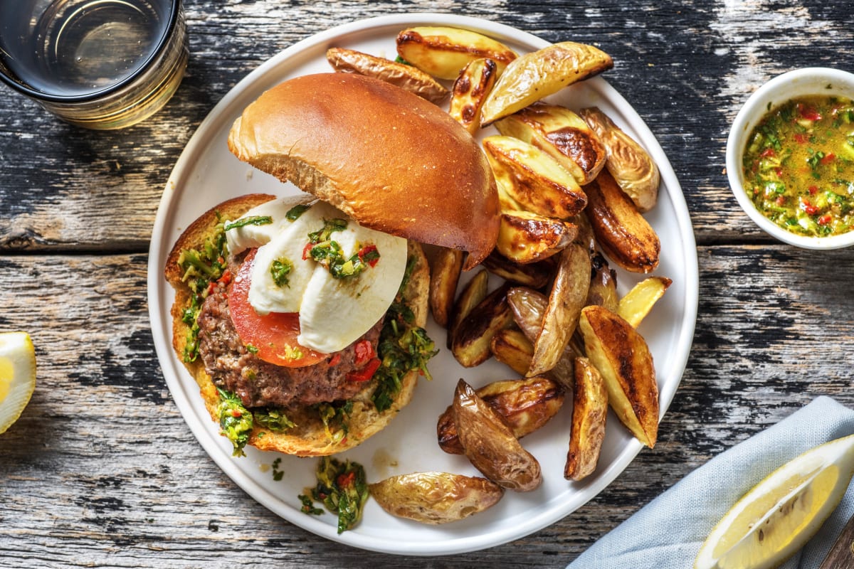 Beef-Burger mit Chimichurri