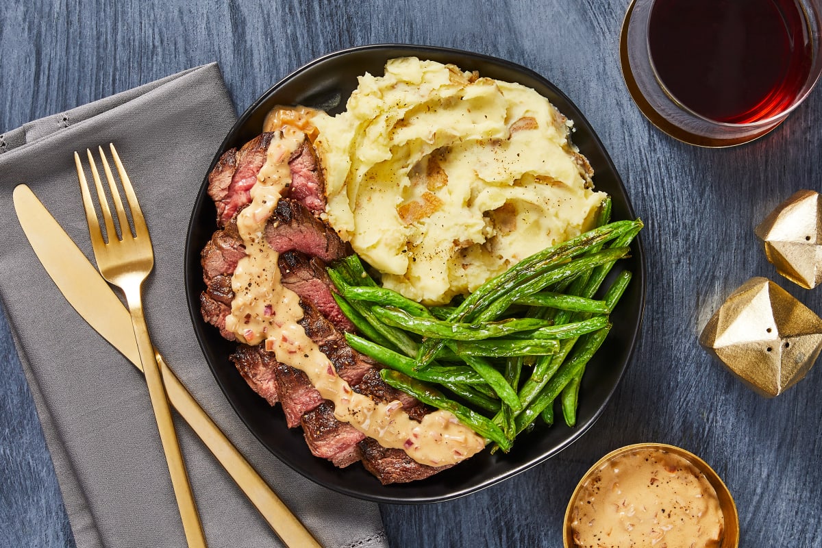 Bavette Steak & Sherry Shallot Sauce