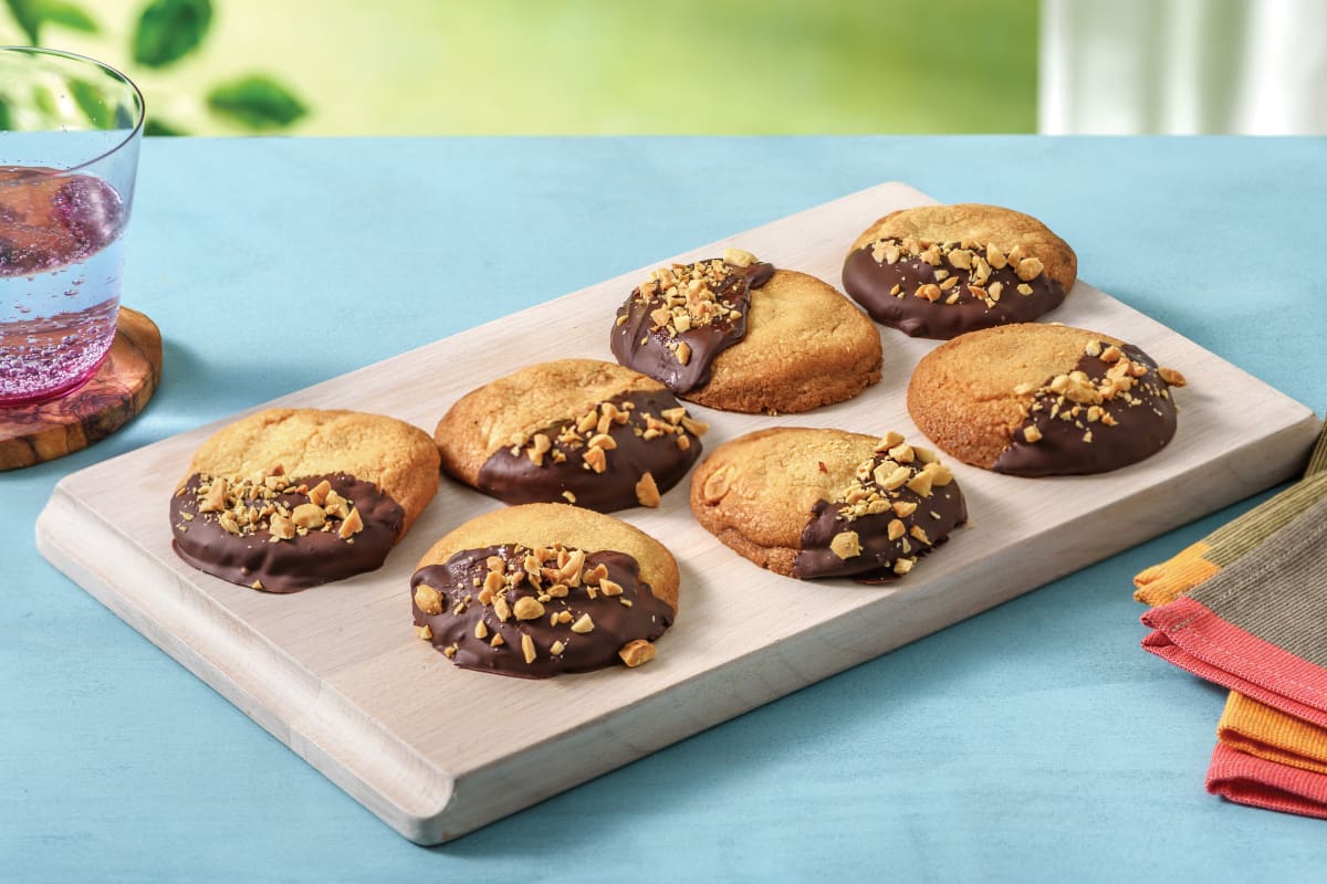 Chocolate Dipped Peanut Cookies