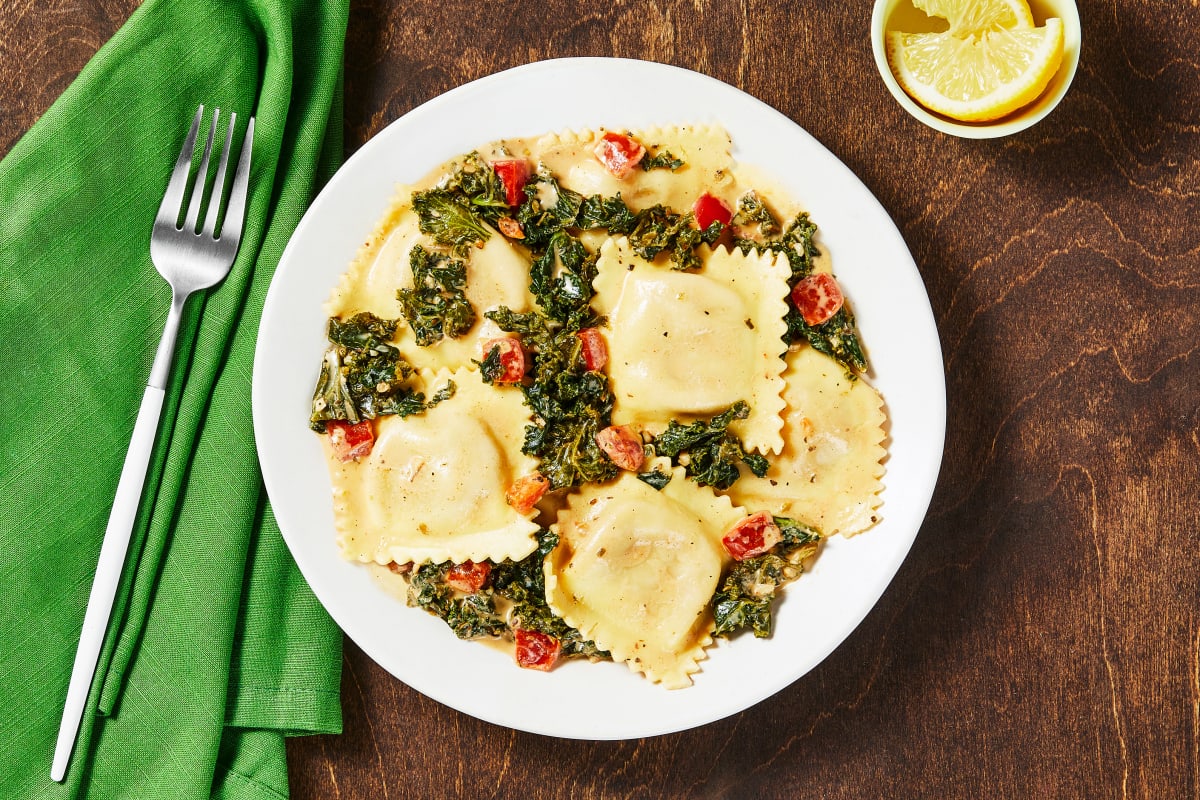 Creamy Ricotta Tomato Ravioli & Chicken