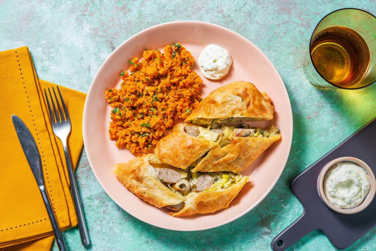 Blätterteigstrudel mit Nürnberger Würstchen