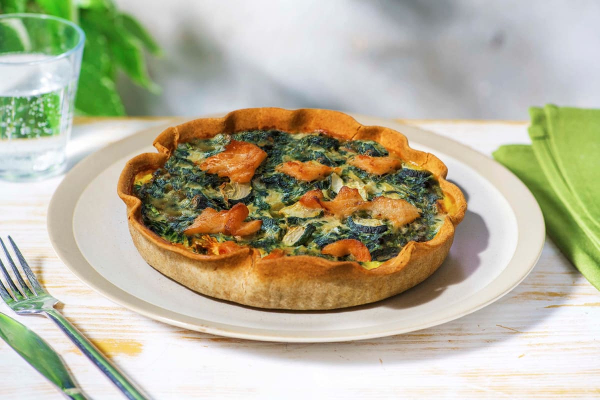 Quiche mit Lachs und Spinat