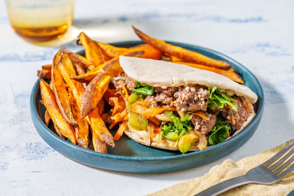 Beef Bulgogi Sandwich mit Koriander & grüner Paprika