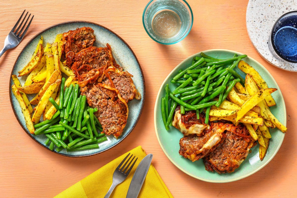 Gehaktbrood met mozzarella en tomatensaus