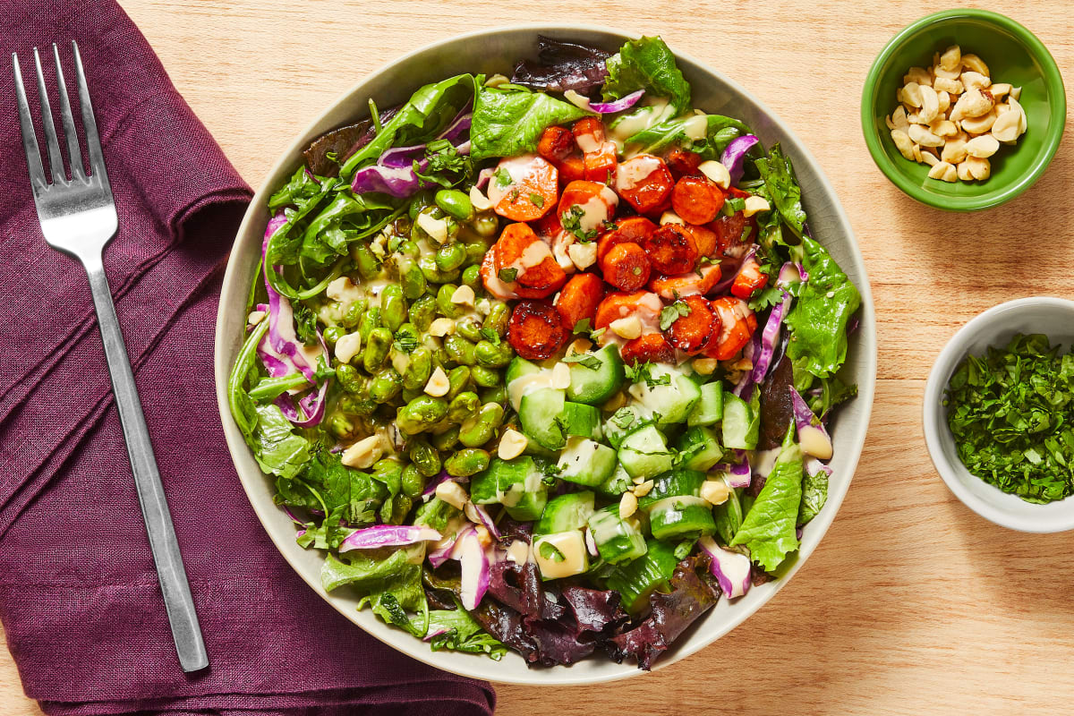 Shrimp, Carrot & Miso Edamame Bowls