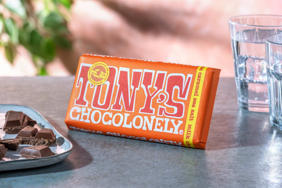Tony's Chocolonely - Melkchocolade met karamel-zeezout