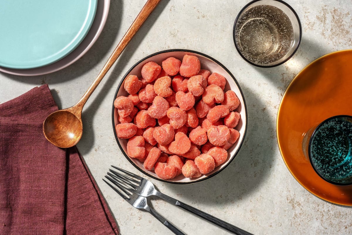 Perfekt zum Valentinstag: Herzgnocchi mit roter Beete & Tomate