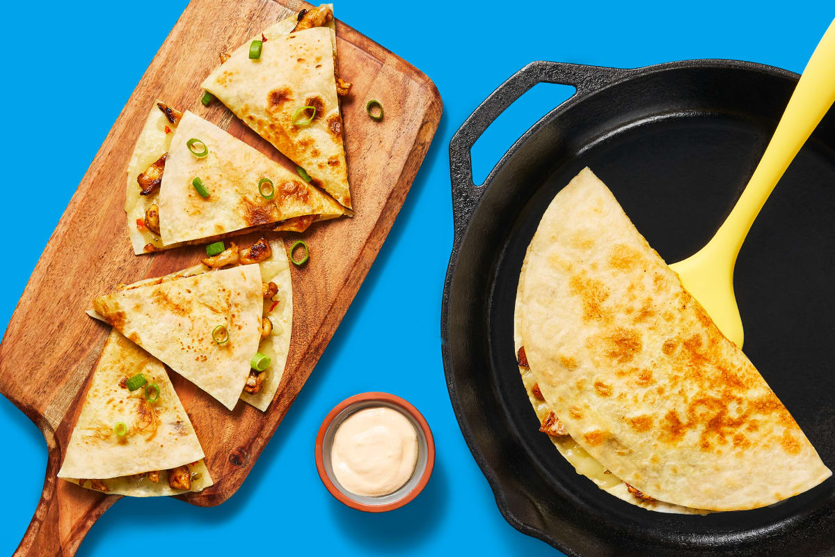 One-Pan Easy Cheesy Chicken Quesadillas Recipe