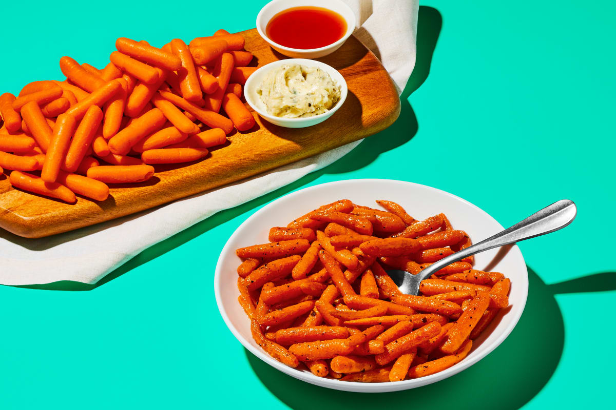 Carrots, Mike’s Hot Honey & Garlic Herb Butter