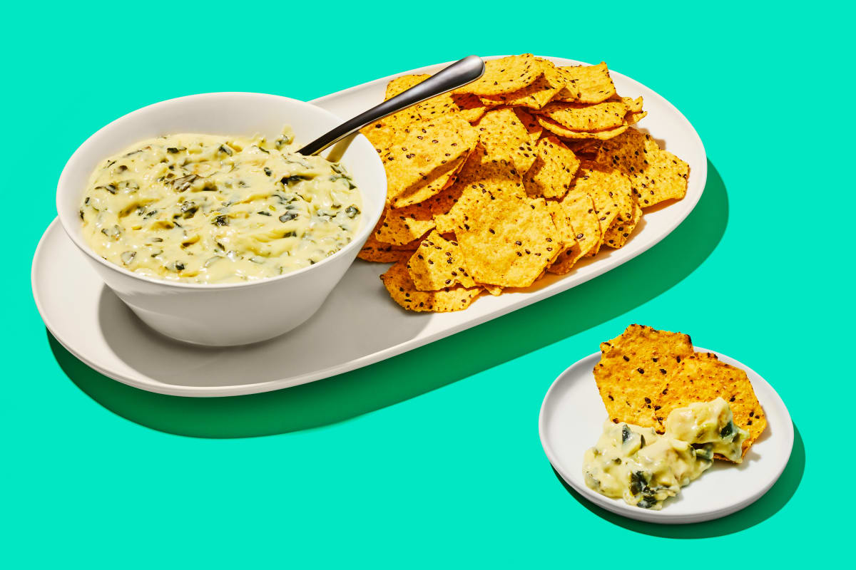 Spinach Artichoke Dip & Multigrain Tortilla Chips