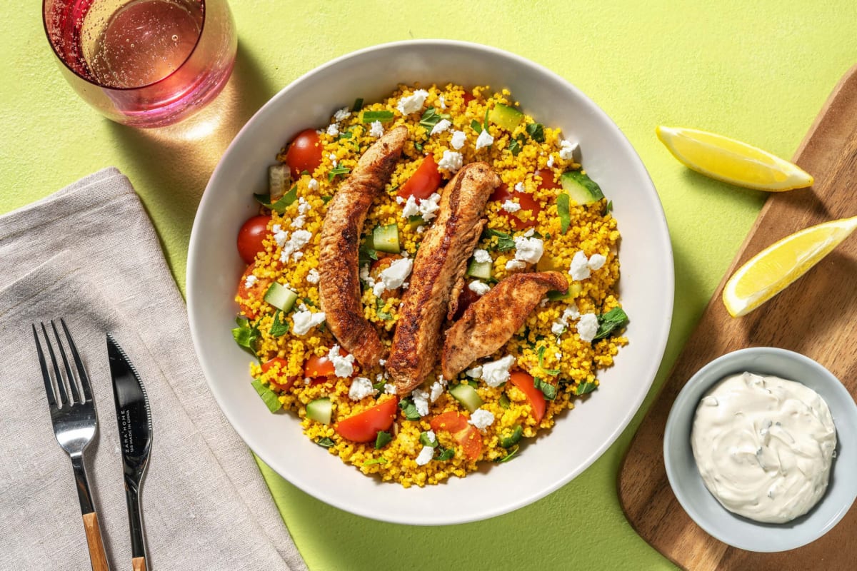 Tabouleh met couscous en kipfiletreepjes