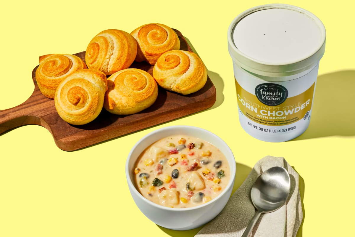 Southwest Corn Chowder & Cornbread Swirls