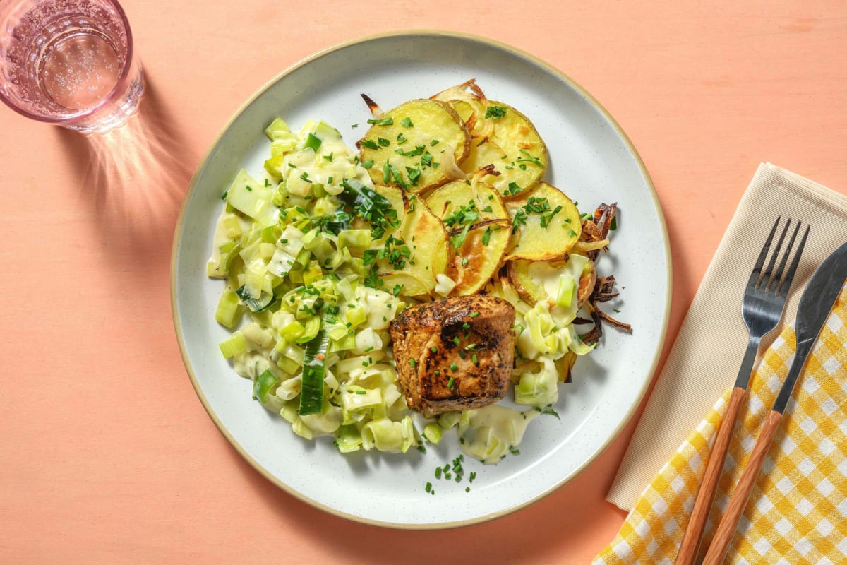 Rauchiges Schweinefilet mit Rahmporree