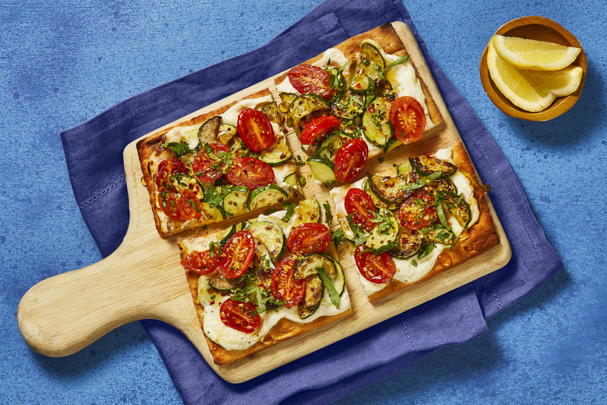 Prosciutto, Zucchini & Tomato Flatbreads