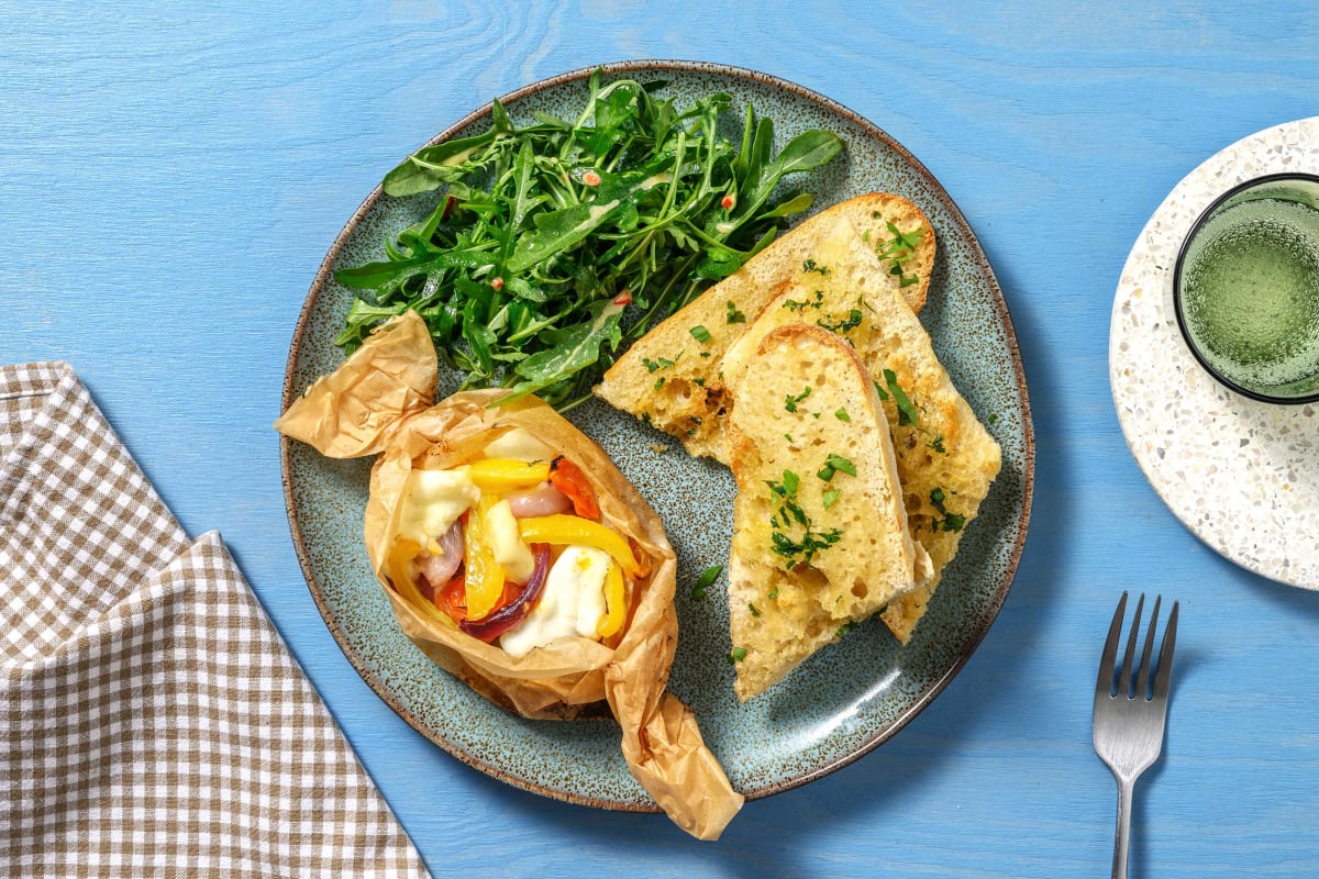 Gebackenes Gemüse-Bonbon mit Büffelmozzarella