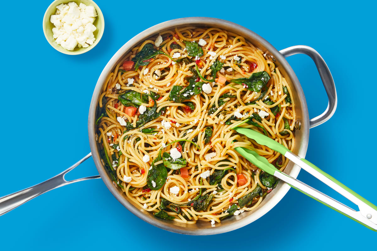 One-Pan Greek Chicken Spaghetti