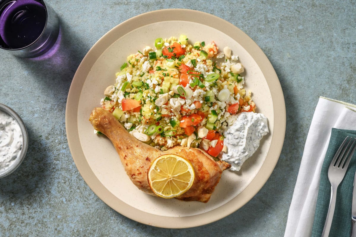 Zitronen-Hähnchenkeule mit Tabbouleh