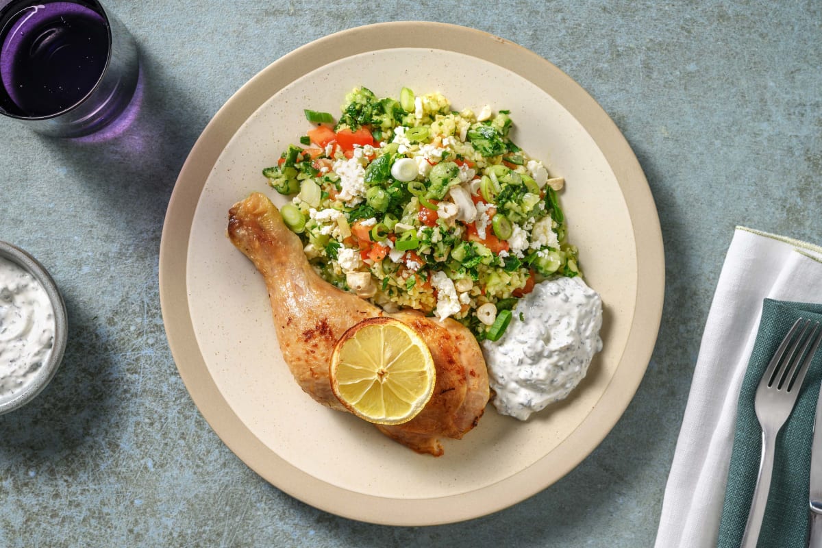 Zitronen-Hähnchenkeule mit Tabbouleh