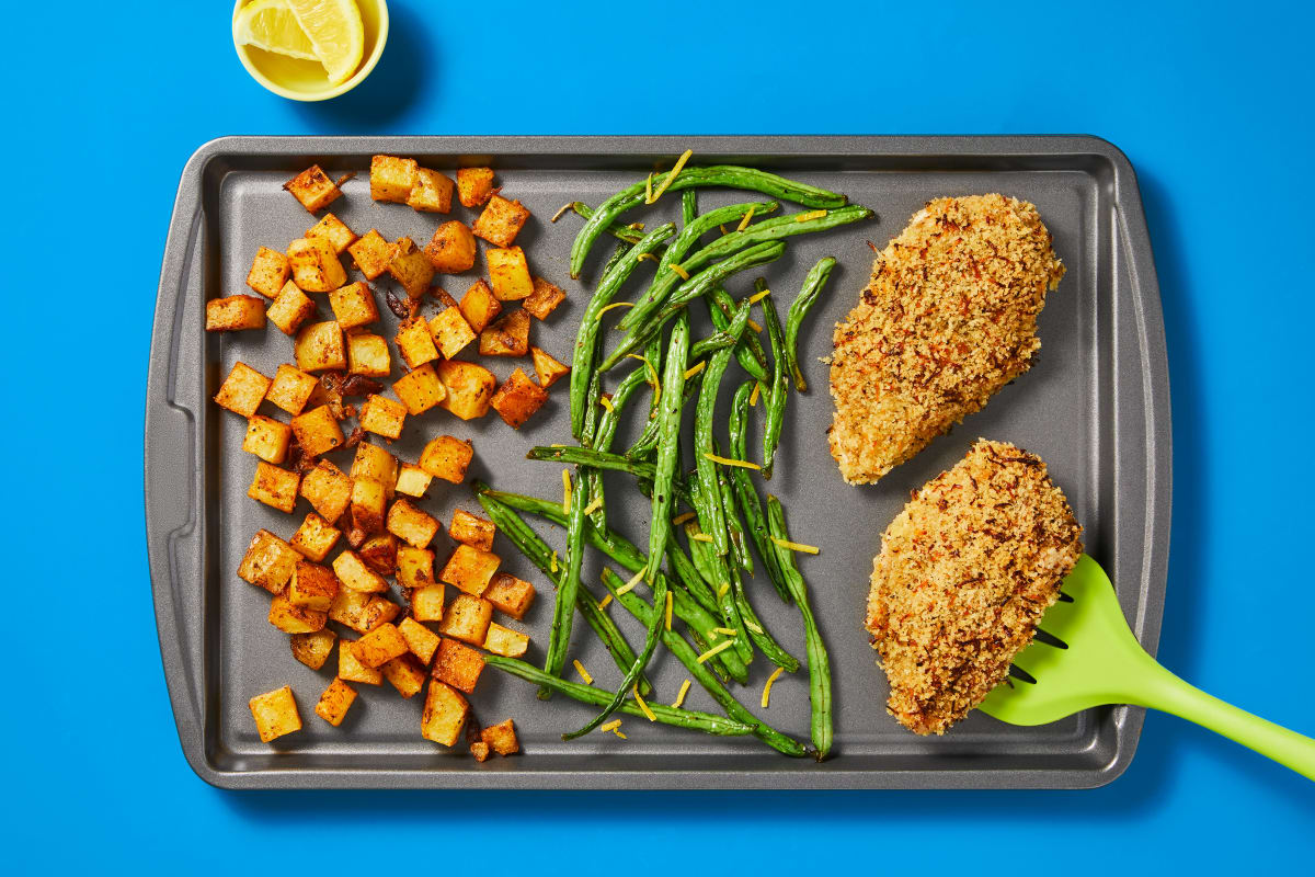 Crunchy Italian Chicken Sheet Pan Bake