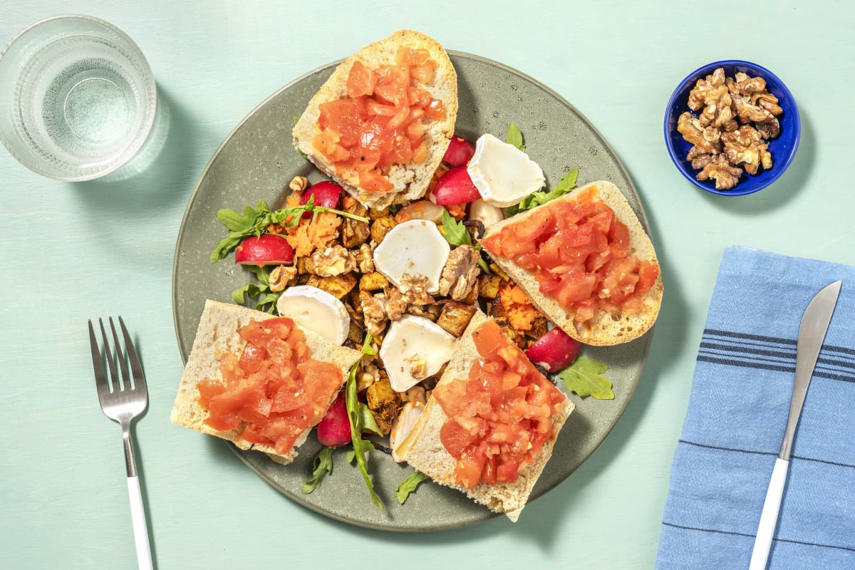 Pan con Tomate! mit Ziegenfrischkäsetaler