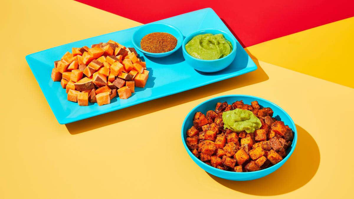 Southwest Sweet Potatoes with Guacamole