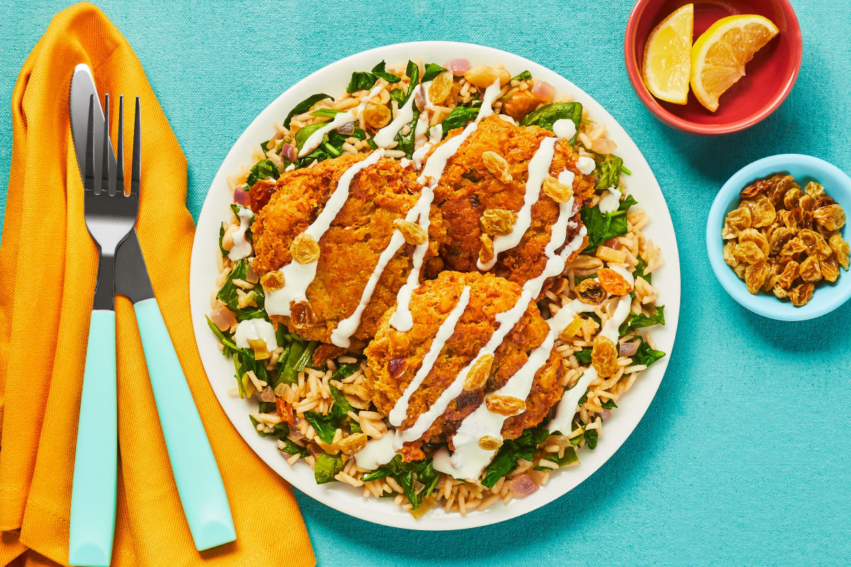 Chickpea Fritters & Chicken Sausage