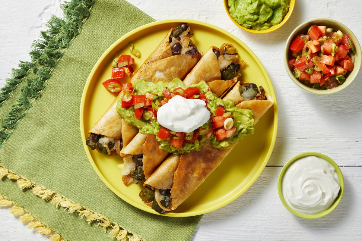 Black Bean & Green Pepper Flautas