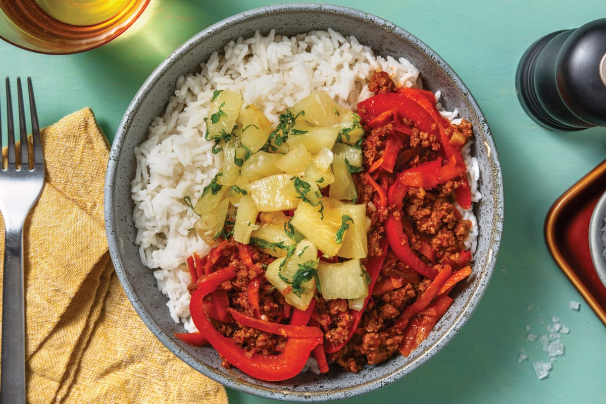 Caribbean-Spiced Beef Chilli & Coconut Rice