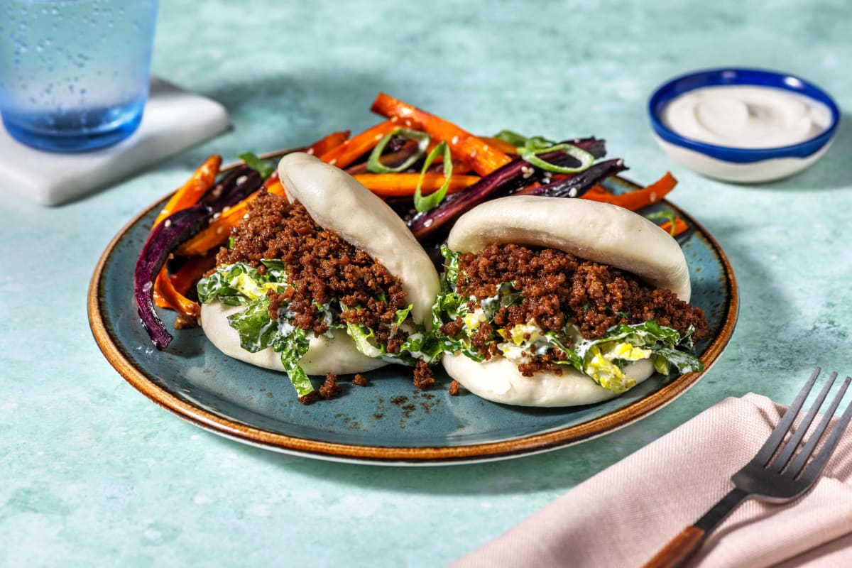 Hoisin Bao Buns! mit würzigem Hackfleisch 